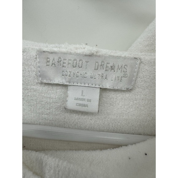 Barefoot Dreams Cozychic Ultra Lite Hoodie Women's Large  White Kangaroo Pocket - Picture 3 of 8